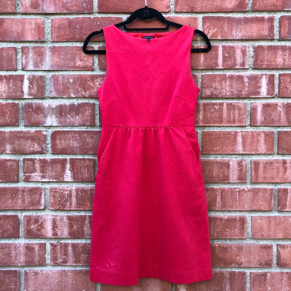 Theory Red Sleeveless Dress